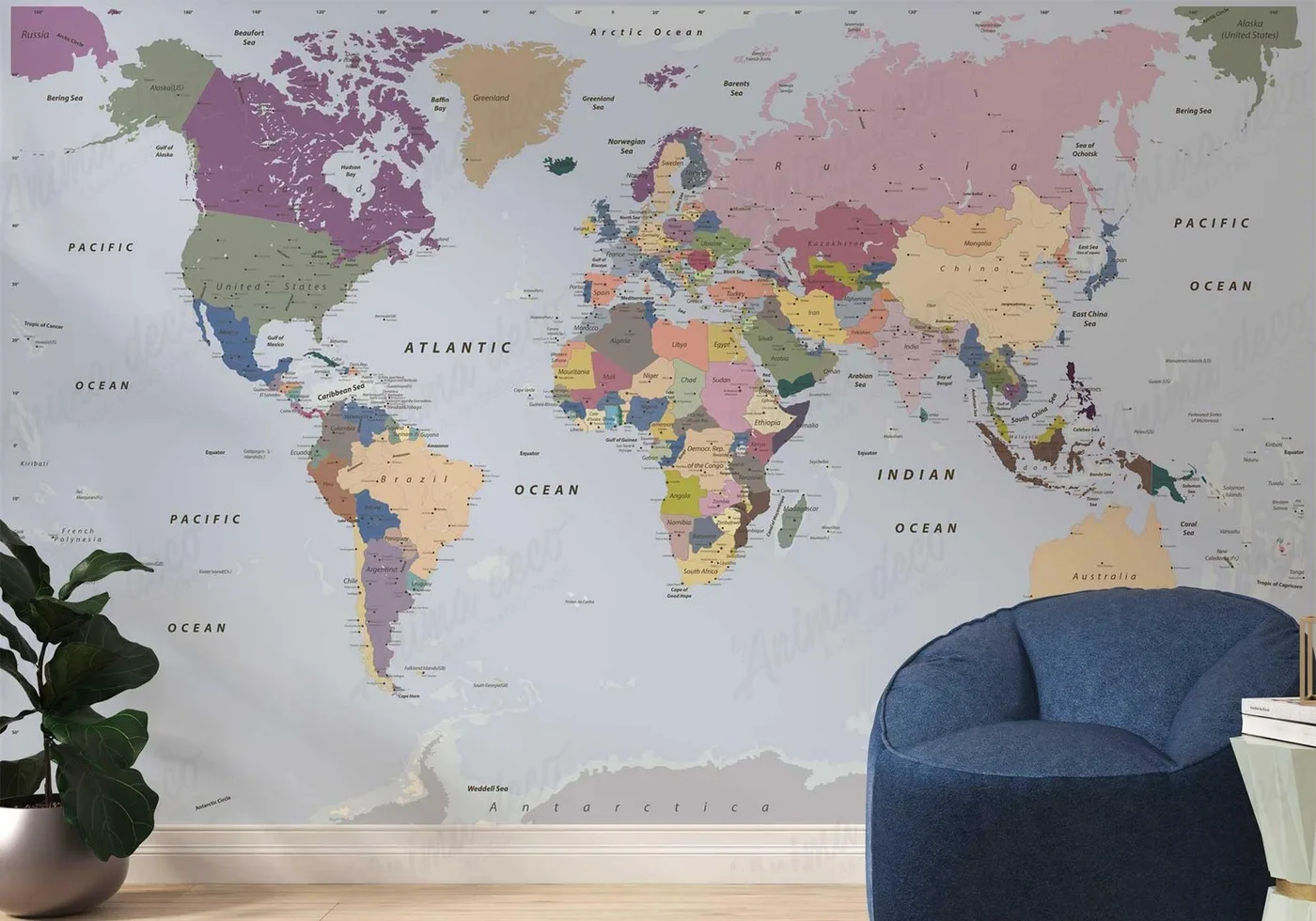 Papel mural Mapas - Personalizados - Personalizado
