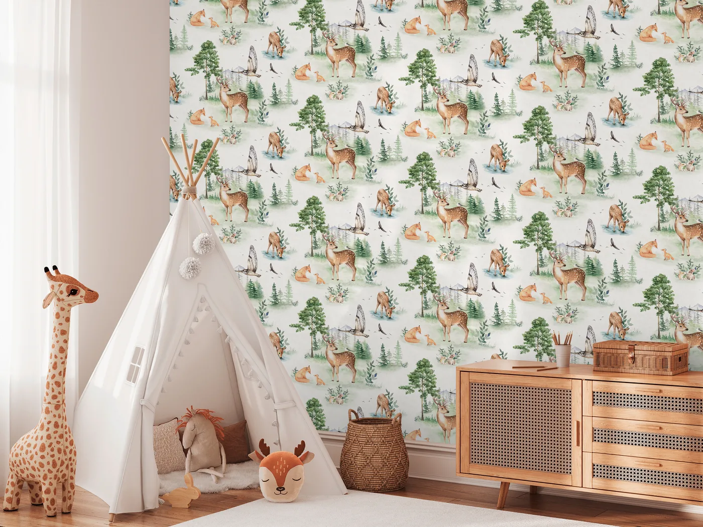Papel mural Mia + Paul - Infantiles - Verde