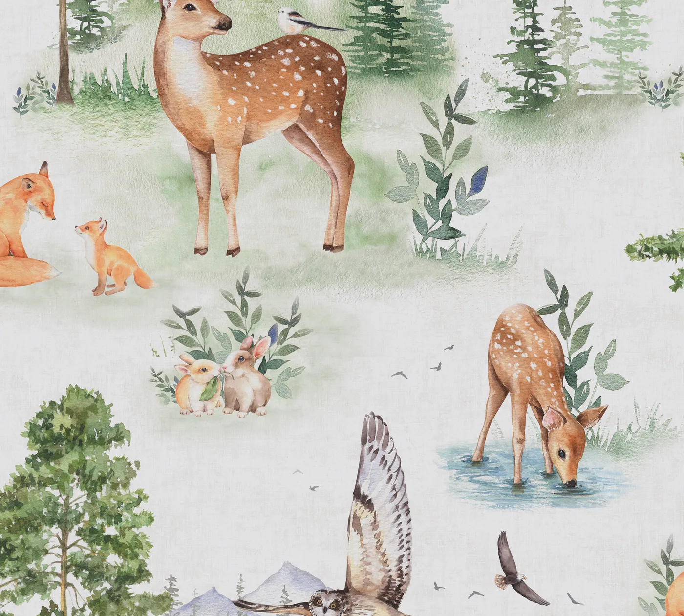 Papel mural Mia + Paul - Infantiles - Verde