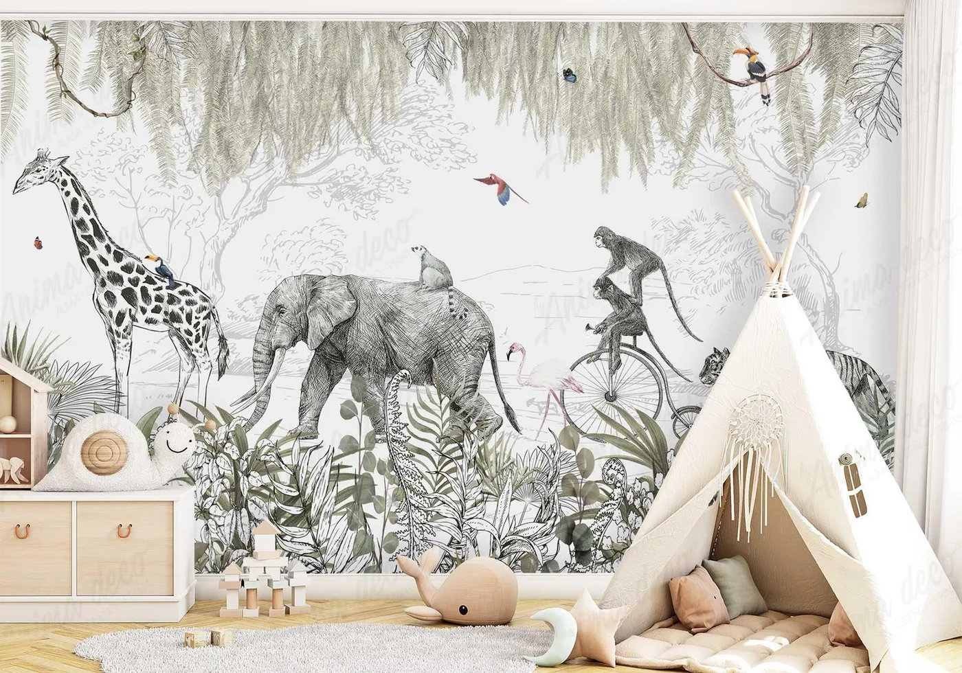 Papel mural Safaris - Infantiles - Personalizado